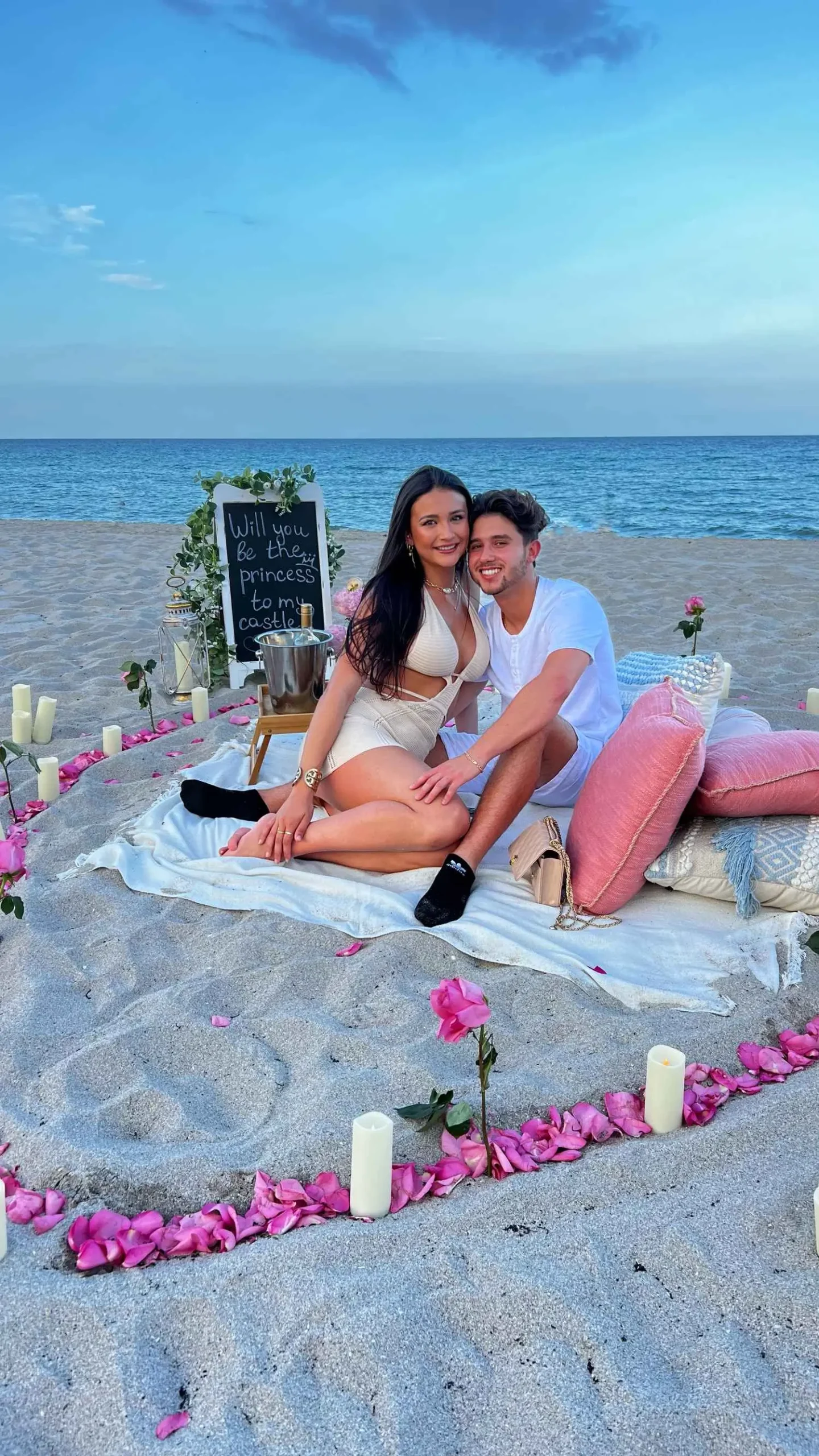 Asking to be girlfriend at beach